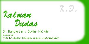 kalman dudas business card