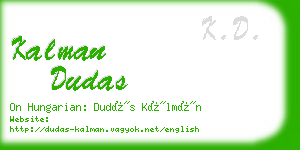 kalman dudas business card